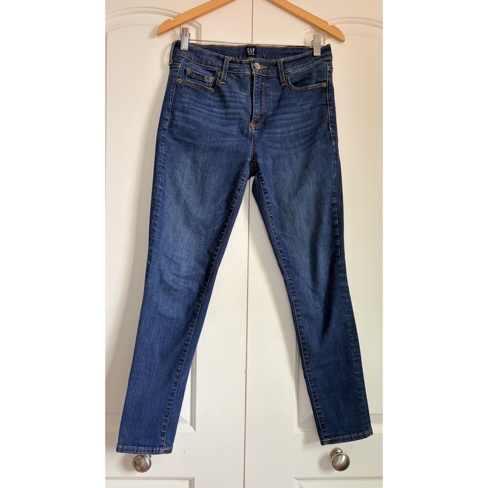Gap True Skinny Jeans Women Size 29 8R Stretch Mid Rise Blue Denim